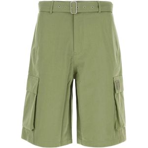 Maison Kitsuné, Korte broeken, Heren, Groen, 2Xs, Katoen, Groene katoenen bermuda shorts