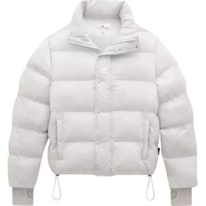 Courrèges, Jassen, Dames, Wit, M, Nylon, Witte Nylon Puffer Jas