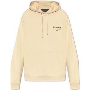 AllSaints, Sweatshirts & Hoodies, Heren, Beige, L, Katoen, Underground Hoodie