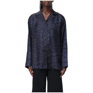 Stella McCartney, Blouses & Shirts, Dames, Veelkleurig, S, Tijgerprint Zijden Shirt