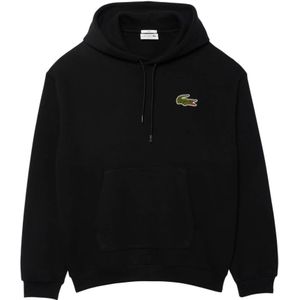 Lacoste, Sweatshirts & Hoodies, Heren, Zwart, S, Zwarte Sweater Collectie