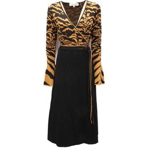 Diane Von Furstenberg, Kleedjes, Dames, Zwart, M, Tibetaanse Tijger Jurk