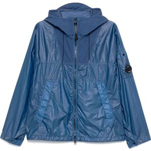 C.p. Company, Jassen, Heren, Blauw, L, Blauwe Jassen met Verstelbare Capuchon