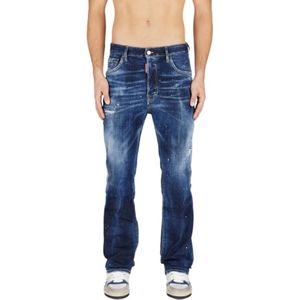 Dsquared2, Jeans, Heren, Blauw, XS, Katoen, Straight-leg Jeans