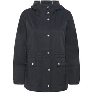 Part Two, Jassen, Dames, Blauw, M, Katoen, Donkerblauwe Hoodie met Oversized Zakken