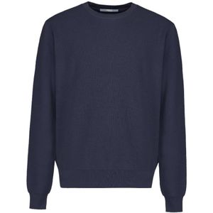 People of Shibuya, Truien, Heren, Blauw, M, Katoen, Lange mouw ronde hals katoenen T-shirt