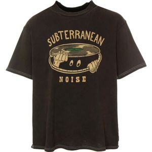 Nudie Jeans, Tops, Heren, Grijs, S, Vintage Print T-Shirt