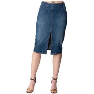 Elisabetta Franchi, Rokken, Dames, Blauw, S, Stijlvolle Modellen Collectie