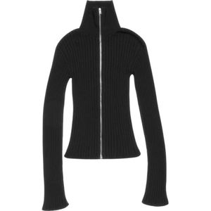 Acne Studios, Truien, Dames, Zwart, M, Katoen, Zip-Up Vest