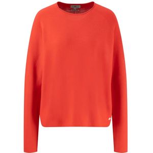 Fynch-Hatton, Truien, Dames, Rood, XL, Katoen, Katoenen O-Neck Pullover