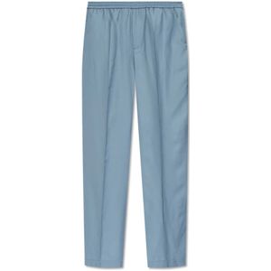 Versace, Broeken, Heren, Blauw, S, Wol, Wollen broek