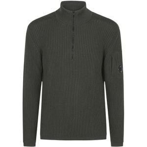 C.p. Company, Truien, Heren, Groen, L, Wol, Polo Kraag Sweater