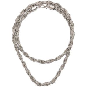 Fabiana Filippi, Accessoires, Dames, Grijs, ONE Size, Leer, Ball Chain Twist Ketting