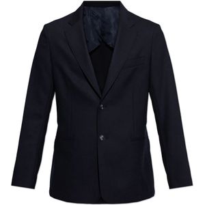 Emporio Armani, Jassen, Heren, Blauw, 2Xl, Wol, Blazer met open revers
