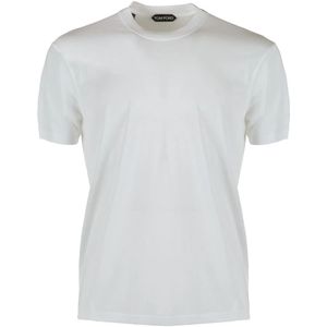 Tom Ford, Tops, Heren, Wit, M, Katoen, Katoen Lyocell T-shirt