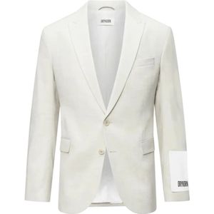Drykorn, Jassen, Heren, Wit, L, Wol, Klassieke Herringbone Blazer met Zakken
