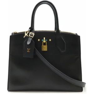 Louis Vuitton Vintage, Pre-owned, Dames, Zwart, ONE Size, Leer, Tweedehands leren Louis Vuitton tassen