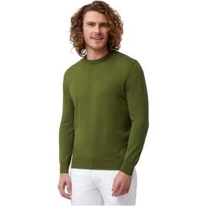 Harmont & Blaine, Truien, Heren, Groen, XL, Katoen, Groene Crewneck Sweater Origineel Ontwerp