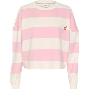 Saint Tropez, Tops, Dames, Roze, M, Katoen, Roze Nectar Sweatshirt met Geborduurd Detail