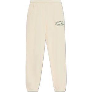 Sporty & Rich, Broeken, unisex, Beige, S, Katoen, Fitness World Sweatpant