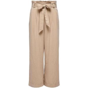 Only, Broeken, Dames, Beige, L, Polyester, Wide Broeken