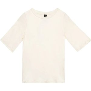 Oltre, Tops, Dames, Wit, XL, Satijn, Driekwartmouw satijnen T-shirt