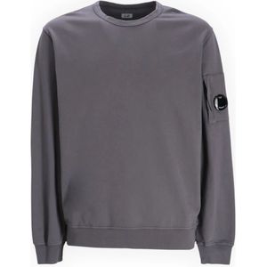 C.p. Company, Sweatshirts & Hoodies, Heren, Grijs, 3Xl, Licht Fleece Crew Neck Sweater
