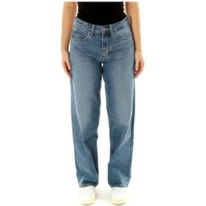 Lee, Jeans, Dames, Blauw, W31 L33, Denim, Klassieke Loose Fit Denim Jeans