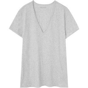 Zadig & Voltaire, Tops, Dames, Grijs, S, Katoen, Story Cl Fishnet Call Me Baby T-Shirt