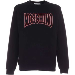 Moschino, Sweatshirts & Hoodies, Heren, Zwart, XL, Katoen, Upgrade je Casual Garderobe met deze Sweatshirt
