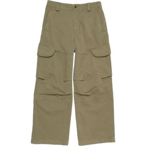 Acne Studios, Broeken, Heren, Groen, M, Katoen, Groene Broek Moderne Pasvorm Stijlvol