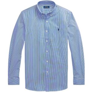 Polo Ralph Lauren, Overhemden, Heren, Blauw, S, Katoen, Blauw Casual Overhemd Verhoog Stijl