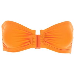 Eres, Badkleding, Dames, Oranje, M, Oranje Bandeau Bikini Top met Gerimpeld Detail