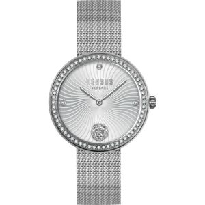 Versus Versace, Accessoires, Dames, Grijs, ONE Size, Lea Roestvrijstalen Mesh Dameshorloge