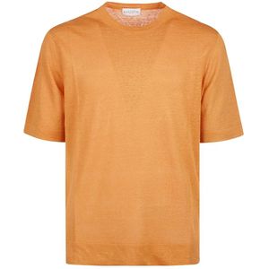 Ballantyne, Tops, Heren, Oranje, 2Xl, Stijlvolle Plain Stitch T-shirt