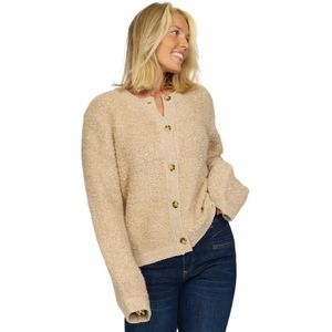 2-Biz, Truien, Dames, Beige, S, Wol, Warm Teddy Cardigan