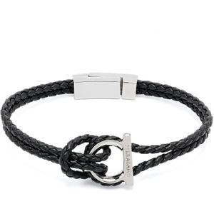 Salvatore Ferragamo, Accessoires, Heren, Grijs, ONE Size, Gevlochten Band Hanger Sieraden