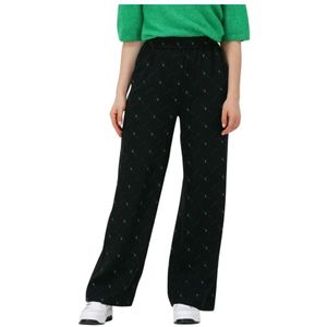 Gestuz, Broeken, Dames, Zwart, M, Polyester, Wijde Pijpen Zwarte Broek Hannie
