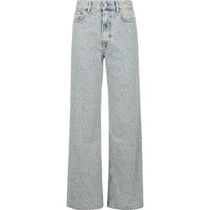Acne Studios, Jeans, Dames, Blauw, W28 L32, Relaxed fit monogram jeans