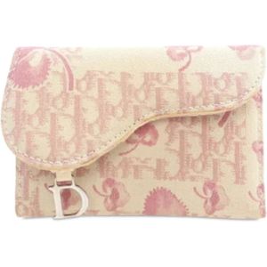 Dior Vintage, Pre-owned, Dames, Roze, ONE Size, Pre-owned Canvas key-holders