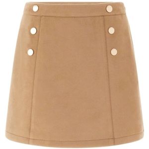 Guess, Rokken, Dames, Beige, L, Polyester, Trapeze Rok