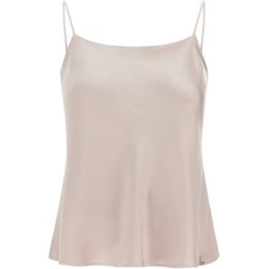 Herno, Tops, Dames, Beige, L, Satijn, Beige Camisole Top High-Density Satin