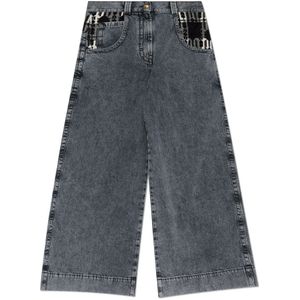 Palm Angels, Jeans, Dames, Grijs, W26, Katoen, Flared Jeans