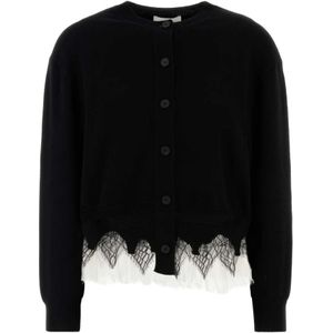 Alexander McQueen, Truien, Dames, Zwart, M, Wol, Zwart wollen blend vest breigoed