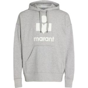 Isabel Marant, Sweatshirts & Hoodies, Heren, Grijs, L, Katoen, Logo Hoodie met Kangoeroezak