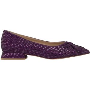 Alma EN Pena, Schoenen, Dames, Paars, 42 EU, Glitter Strik Ballerina Flats