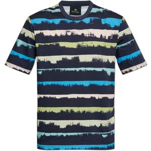 PS By Paul Smith, Tops, Heren, Veelkleurig, XL, Katoen, T-shirt met gestreept patroon