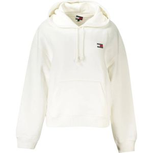 Tommy Hilfiger, Sweatshirts & Hoodies, Dames, Wit, S, Katoen, Witte Katoenen Dames Sweater Hoodie