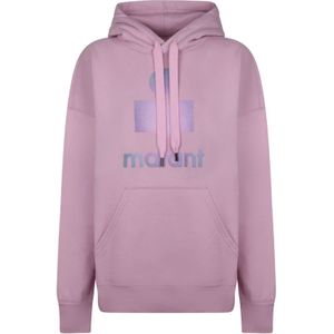 Isabel Marant Étoile, Sweatshirts & Hoodies, Dames, Roze, S, Katoen, Lichtroze hoodie met logoprint