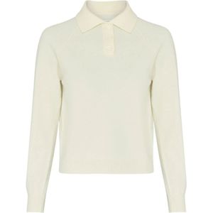 Maison Margiela, Tops, Dames, Beige, S, Beige Polo Kraag Sweater